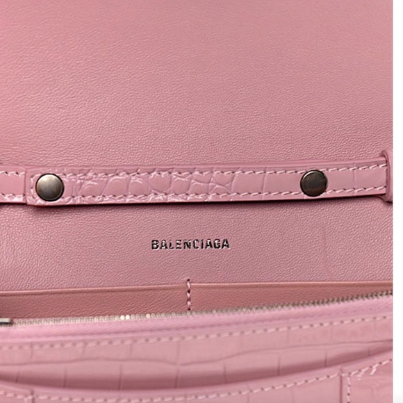 Balenciaga Hourglass Chain Wallet Candy Pink with Tag Leather Cross Body Bag - Picture 8 of 12